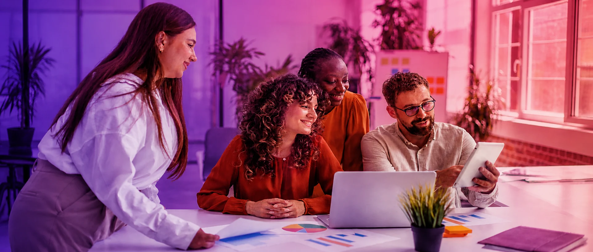 Smiling business team